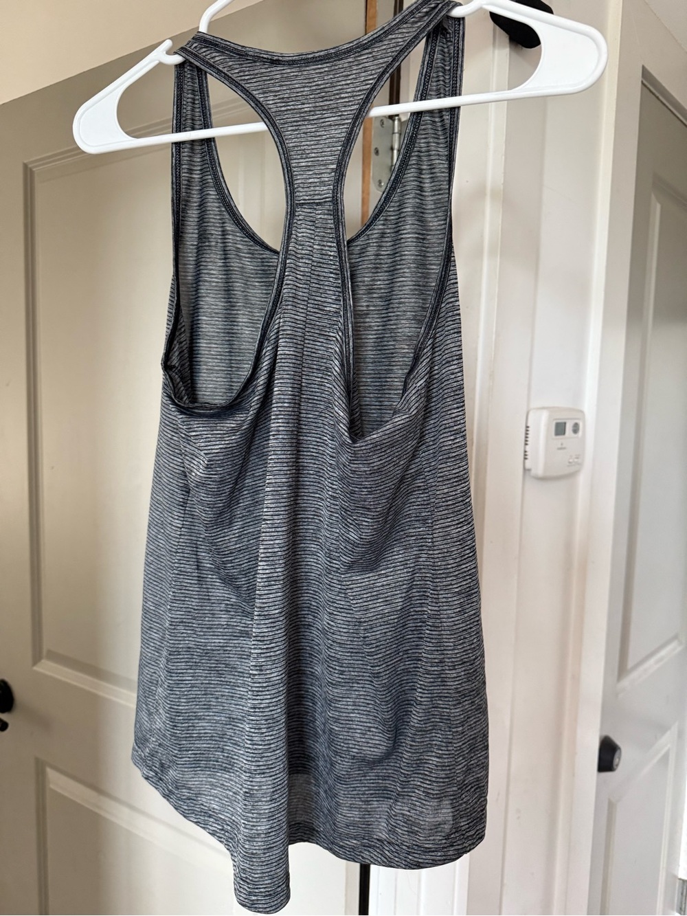 adidas Women's Grey Striped Racerback Tank Top